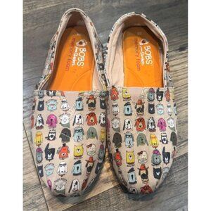 Bobs from Skechers Dog Print Slip On Shoes Memory Foam Casual Comfy Shoes